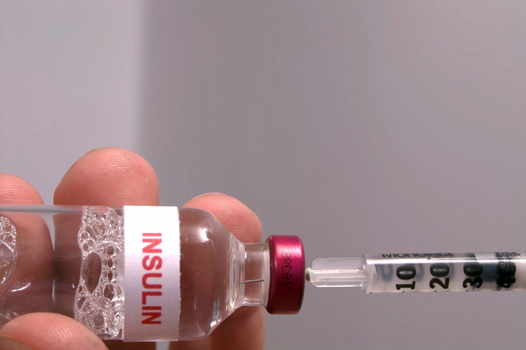 Insulin injections to treat diabetes. 